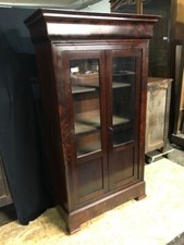 Elegante Libreria/Vetrina Luigi Filippo in Mogano - Restaurata (in corso d'opera