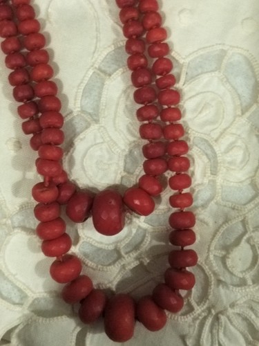 Collana corallo rosso - , doppio
