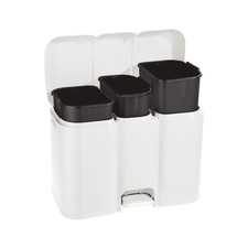 Pattumiera differenziata Patty 3 scomparti 13+8+13L bianca 58.5x32x41.5 cm