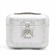 Gucci baule da viaggio treno custodia alluminio argento metallo monogramma raro GG da collezione