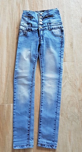 Jeans donna vita alta - , bottoni