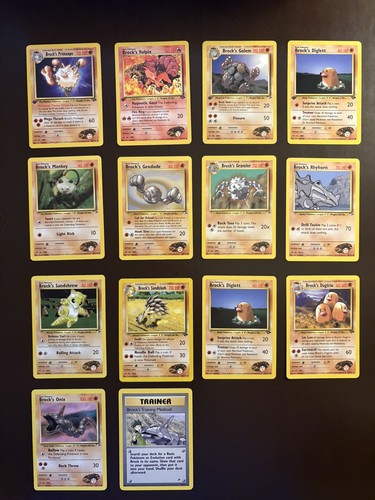 Lotto carte pokemon brock - 14, brock's