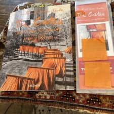 Christo & Jeanne -Claude :The GATES MAP, 2 Fabric Patches & TASCHEN BOOK 2005