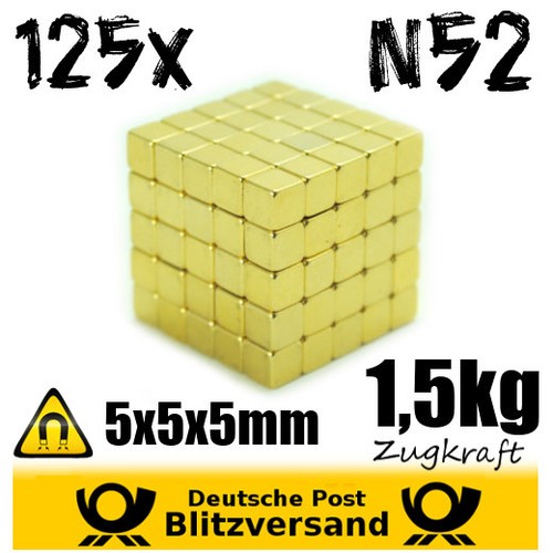 125x neodimio magnete - 125x, cubo