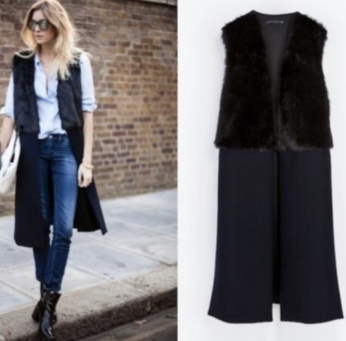 Gilet lungo - lungo, navy