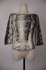 JUST CAVALLI MAGLIA TOP DONNA TG. M T-SHIRT MADE IN ITALY CASUAL VINTAGE PITONE