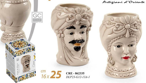 Vaso testa moro - testa, coppia