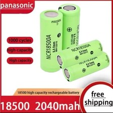 1PZ Batteria Pila Ricaricabile  NCR 18500 A 2040mAh Flat Pole Li ion lamelle