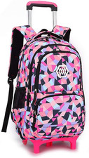 Zaino Con Ruote Scuola Borsa Borsa a Rotelle Zaino Trolley per Ragazzi Ragazze B