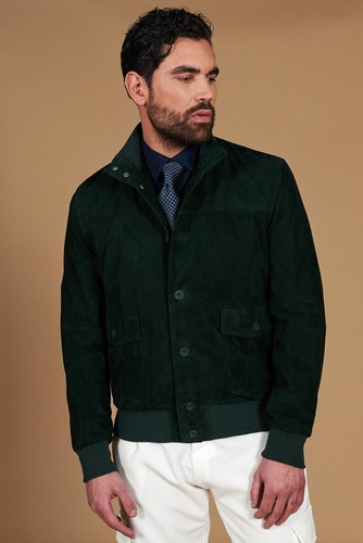 Bomber vera pelle uomo - uomo, verde