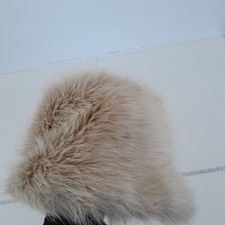 Cappello reversibile in pelliccia sintetica beige medio marrone donna