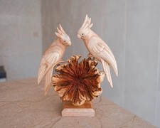 Scultura pappagallo coppia in