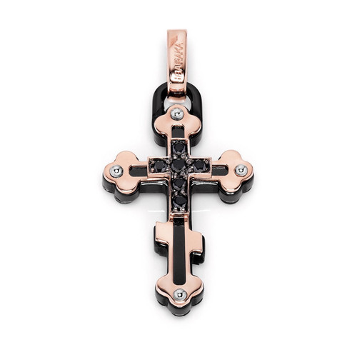 Baraka croce uomo oro rosa - rosa, e
