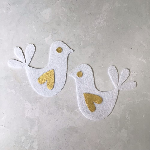 White felt colombe - felt,