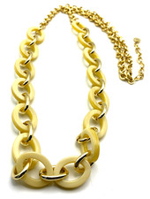 Collana Talbots 31" ovale avorio maglia acrilica tono oro