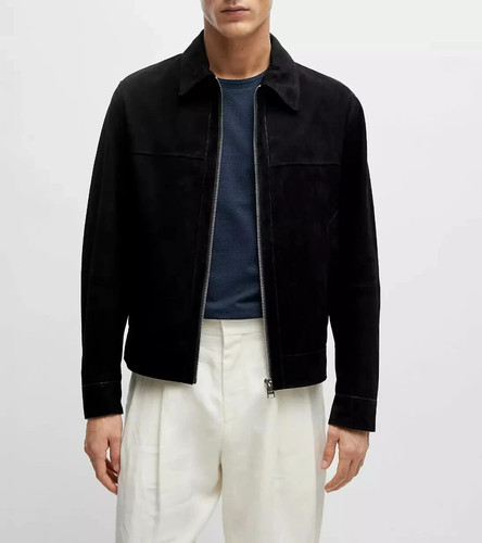 Black suede leather - suede,