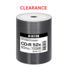 Ritek General Purpose Inkjet Full Surface bianco CD-R stampabile (confezione da 100) *OFFERTA*