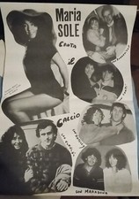 Poster Raro Maradona Platini Conti Rummenigge Hateley Maria Sole Canta Il Calcio