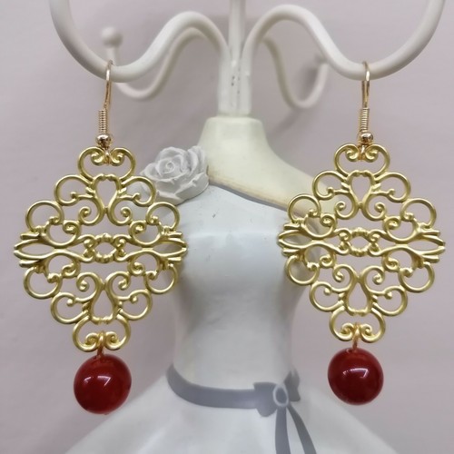 Orecchini quarzo rosso - quarzo,