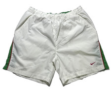 Pantaloncini sportivi Nike bianchi con righe rosse e pannelli verdi - Taglia L