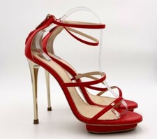 Elisabetta Franchi Décolleté Tg 40 Rosso Lacca Scarpe Donna Sandali Tacchi Alti