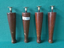 LOTTO 4 VECCHI PIEDI LEGNO PIEDINI ANTICHI RESTAURO MOBILI VINTAGE 15 CM. CE99