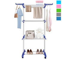 Stendibiancheria verticale stendino a torre 3 livelli con ruote pieghevole