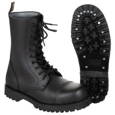 PURE TRASH Anfibi Scarponi Stivali uomo donna militari 10 fori BOOTS Black