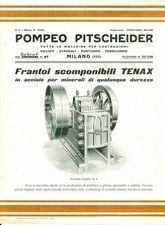 1940 ca MILANO Frantoi scomponibili TENAX Pompeo PITSCHEIDER Illustrato