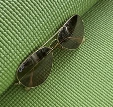 Occhiali da sole Ray Ban aviator misura 55mm lenti grandi metallo marrone