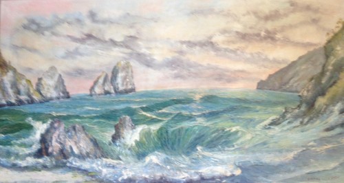 Dipinto olio capri - a,