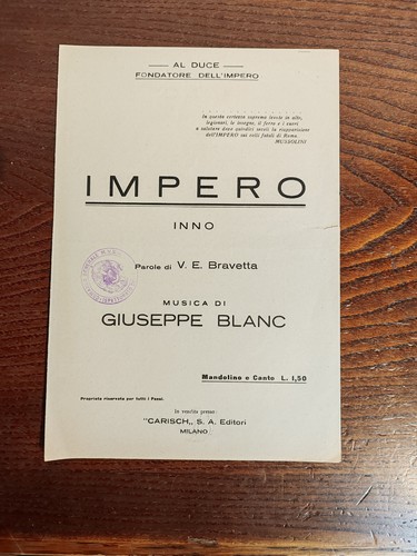 Spartito impero bravetta - spartito, e.