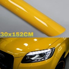 Pellicola Lucida Adesiva Giallo Gialla 30x152Cm Wrapping Auto Moto Vinyl Yellow