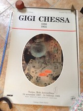 GIGI CHESSA POSTER MANIFESTO MOSTRA TORINO 1988 CM 100X70 