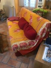 Divano letto, 3 posti, rosso bordeaux.