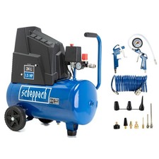 Compressore aria compressa Scheppach 8bar HC25o set tubo spiralato + accessori