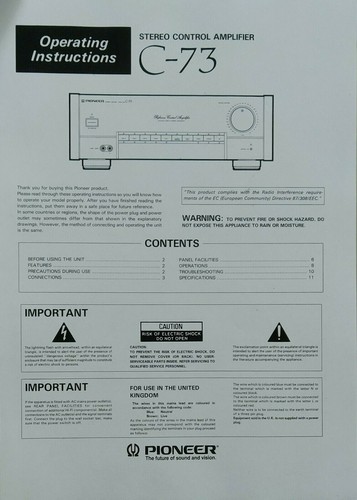 Pioneer amplificatore - c-73,