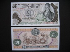 COLOMBIA 20 Pesos Oro 1.1.1983