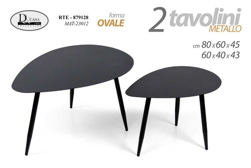 Set tavolini tavolo ovale in - tavolo,