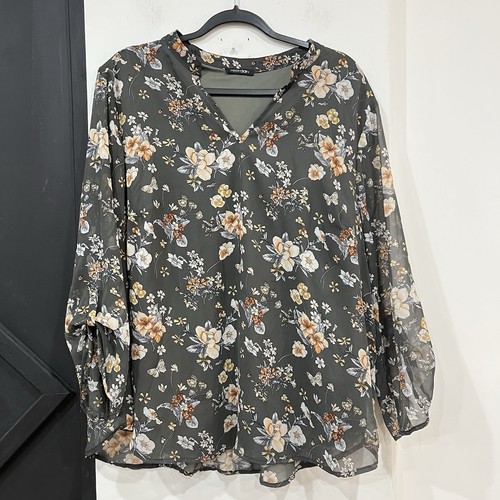 Top blusa trasparente floreale