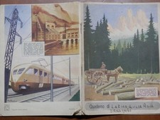 Vecchio quaderno scolastico di scuola MILIZIA FORESTALE AUTARCHIA PIZZI E PIZIO