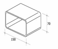TUBO CAPPA ASPIRANTE CUCINA Giunzione Rettangolare 150 x 70 mm  x cm 100   F 126