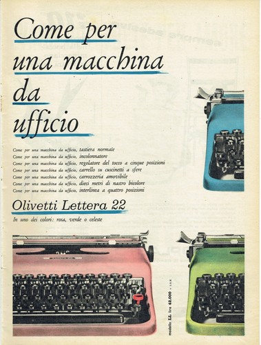Olivetti lettera come per - 22,