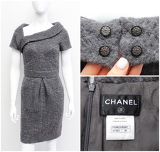Autentico abito donna CHANEL lana boucle maglia RARO taglia 38 ~S made in FRANCE