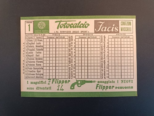 Schedina totocalcio 1963 - schedina,