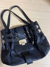 Borsa a mano in pelle con logo