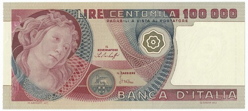 100000 lire banca - lire,