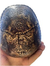 Antico rituale tibetano Kapala Tantrik foderato in argento