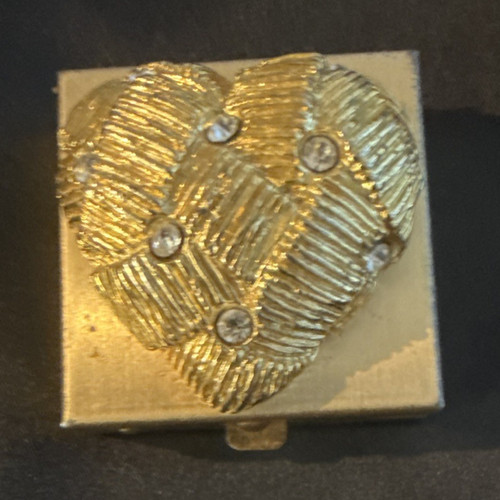 Gold tone hinged trinket - hinged, box