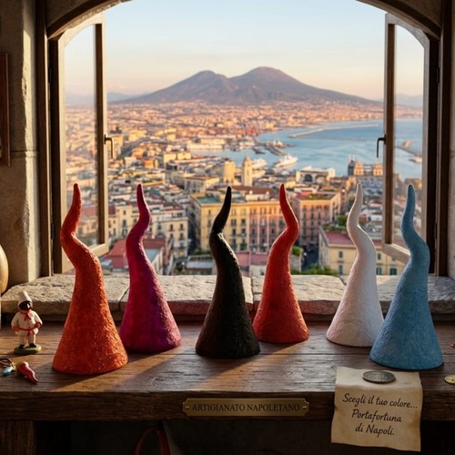 Corno portafortuna ceramica - portafortuna, in